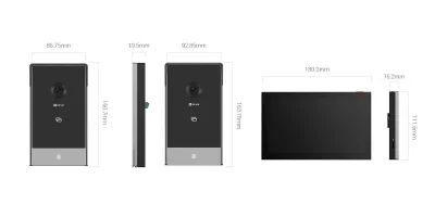 KIT VIDEOINTERFON SMART HOME  2MP Monitor color 7" touch Smart RFID Unlock Supports Dual-Band Wi-Fi 6 (2.4 / 5 GHz) Two-Way Talk Supports MicroSD Card (Up to 512 GB)