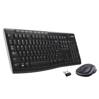 Kit Wireless tastatura si mouse Logitech Wireless Combo MK270, taste numerice, negru