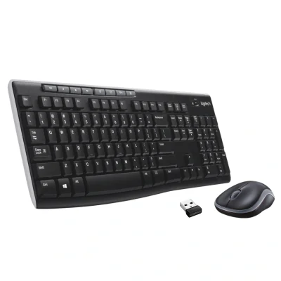 Kit Wireless tastatura si mouse Logitech Wireless Combo MK270, taste numerice, negru