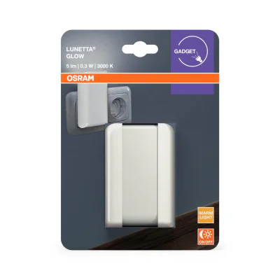 Lampa de veghe OSRAM LUNETTA Glow White cu senzor de lumina, 0.28W,5lm, lumina calda(3000K)