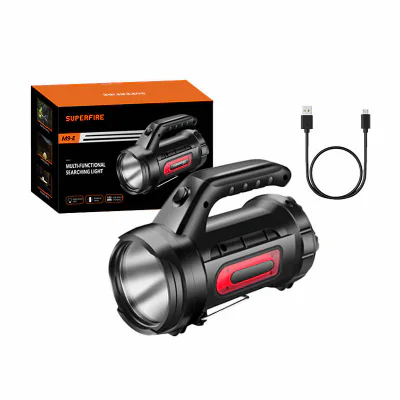 Lanternă de căutare Superfire M9-E – 900 lm, 473 m, 6000 mAh, 5h funcționare, powerbank