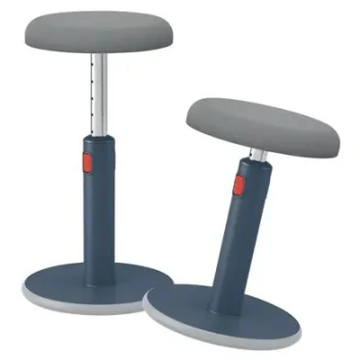 Leitz Ergo Cosy Active Sit Stand Stool 2 in 1, Padded seat, Blue, Grey, 33 cm, 110 kg, 341 mm, 369 mm