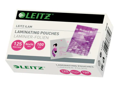 Leitz iLAM Glossy 54 x 85mm Laminating Pouches, 125 microns, Pack of 100, Glossy, Transparent, 54x86mm, 86 mm, 54 mm, 100 pc(s)