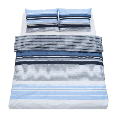 Lenjerie dubla,100% bumbac,4 piese, Azul