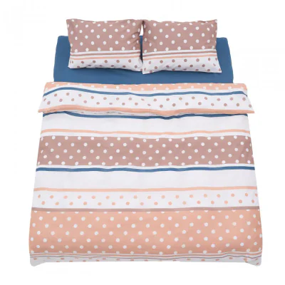 Lenjerie dubla 100% bumbac 4 piese, Polka