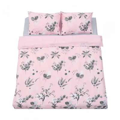 Lenjerie Dubla BBC 4 piese, 132TC - Rose