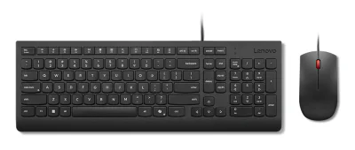 Lenovo Essential Wired Combo Black US Euro. Keyboard form factor: Full-size (100%), Connectivity technology: Wired, Device interface: USB. Cable length: 1.8 m. Recommended usage: Universal. Product colour: Black. Mouse included