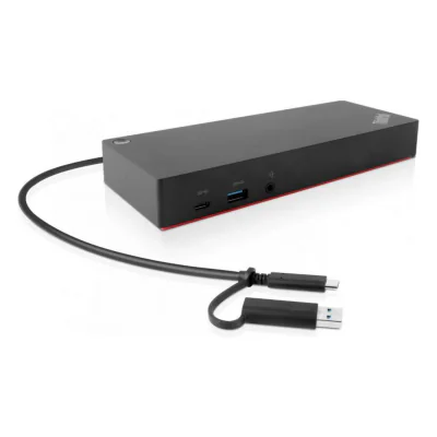 Lenovo ThinkPad Hybrid USB-C with USB-A Dock, I/O Ports: 1x USB-C (Data, 5V/3A power), 3x USB 3.1 Gen2 (10 Gbps, 1 always-on), 2x USB 2.0, Video Ports: 2x DisplayPort 1.2, 2x HDMI, 1x 3.5 mm Stereo/Mic Combo Port, Max Number of External Monitors 2, M