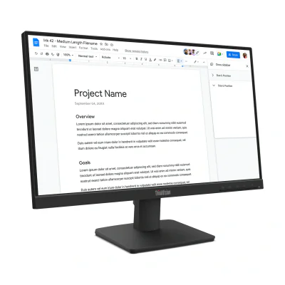 Lenovo ThinkVision S22-4e Monitor, 54.6 cm (21.5"), 1920 x 1080 pixels, Full HD, LED, 6 ms, Black