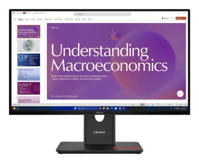 Lenovo ThinkVision T24D-40 Monitor, 60.5 cm (23.8"), 1920 x 1080 pixels, Full HD, LCD, 6 ms, Black