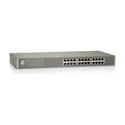LevelOne 24-Port Fast Ethernet Switch, Unmanaged, Fast Ethernet (10/100), Full duplex, Rack mounting