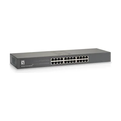 LevelOne 24-Port Gigabit Switch, Unmanaged, Gigabit Ethernet (10/100/1000), Rack mounting