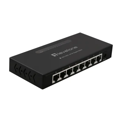 LevelOne 8-Port Gigabit Switch, Unmanaged, Gigabit Ethernet (10/100/1000), Wall mountable