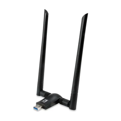 LevelOne AC1200 Dual Band Wireless USB Network Adapter, 1-13 Channel, Wireless, USB, WLAN, Wi-Fi 5 (802.11ac), 867 Mbit/s, Black