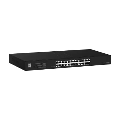 LevelOne Switch 24x GE GEU-2431 19\" Rack Mount Kit, Unmanaged, Gigabit Ethernet (10/100/1000), Full duplex, Rack mounting, 1U