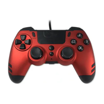 Lexip Metaltech - Wired Controller - Ruby Red (Multi), Gamepad, PC, PlayStation 4, D-pad, Home button, Options button, Share button, Analogue / Digital, Multicolour, Wired