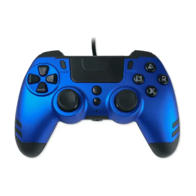Lexip Metaltech - Wired Controller - Sapphire Blue (Multi), Gamepad, PC, PlayStation 4, D-pad, Home button, Options button, Share button, Analogue / Digital, Multicolour, Wired