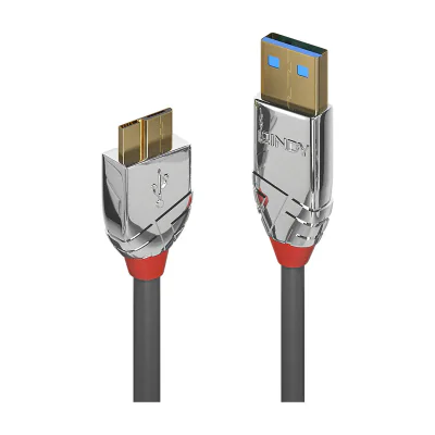 Lindy 0.5m USB 3.2 Type A to Micro-B Cable, 5Gbps, Cromo Line, 0.5 m, USB A, Micro-USB B, USB 3.2 Gen 1 (3.1 Gen 1), 5 Gbit/s, Grey