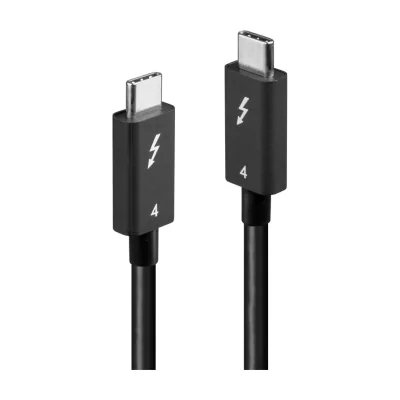 Lindy 1m Thunderbolt 4 Cable, 40Gbps, passive, Male, Male, 1 m, 40 Gbit/s, Black, Nickel/Gold