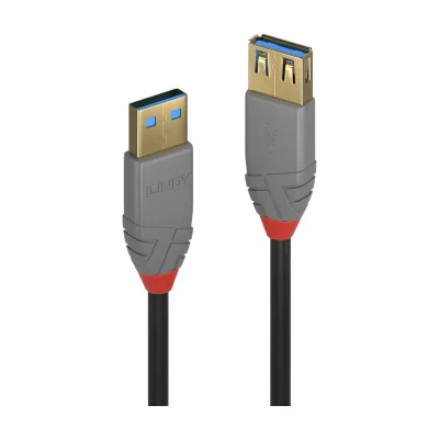 Lindy 1m USB 3.2 Type A Extension Cable, 5Gbps, Anthra Line, 1 m, USB A, USB A, USB 3.2 Gen 1 (3.1 Gen 1), 5 Gbit/s, Black
