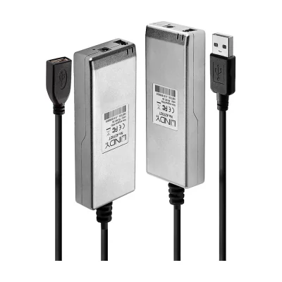 Lindy 200m Fibre Optic USB 2.0 Extender, Network transmitter & receiver, 200 m, Fiber, LC, Grey, 8 cm