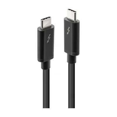 Lindy 2m Thunderbolt 3 Cable, Passive, Male, Male, 2 m, 20 Gbit/s, Black, 4096 x 2160 pixels