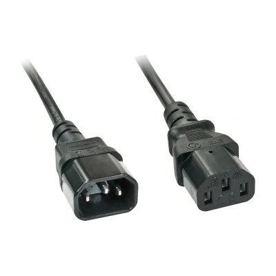 Lindy 3m C14 to C13 Extension Cable, 3 m, C13 coupler, C14 coupler, H05VV-F3G