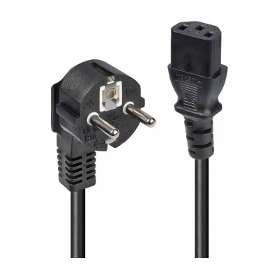 Lindy 3m Schuko 2 Pin Plug to IEC C13 Power Cable, Black, 3 m, CEE7/7, C13 coupler