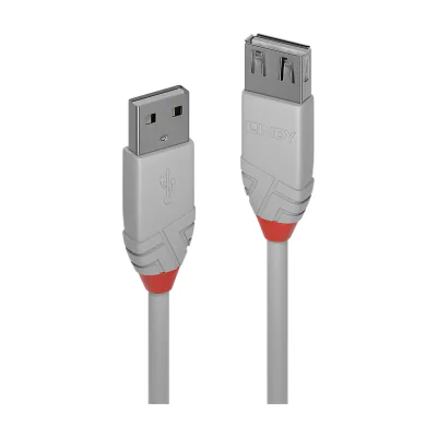 Lindy 3m USB 2.0 Type A Extension Cable, Anthra Line, Grey, 3 m, USB A, USB A, USB 2.0, 0.48 Gbit/s, Grey