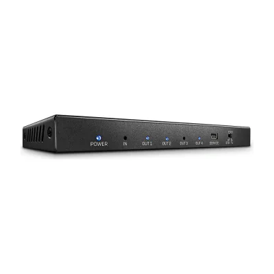 Lindy 4 Port HDMI 18G Splitter, HDMI, 4x HDMI, 3840 x 2160 pixels, Black, Metal, 4K Ultra HD