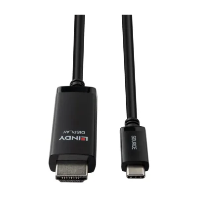 Lindy 43433, 1 m, USB Type-C, HDMI, Male, Male, Straight