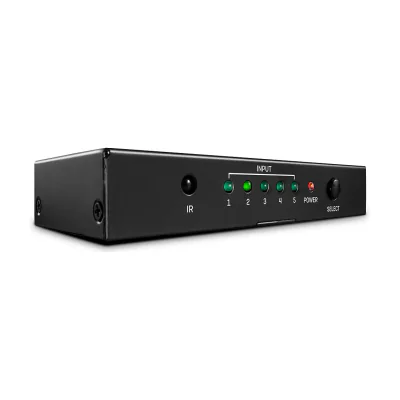 Lindy 5 Port HDMI 18G Switch, HDMI, Metal, Black, 18 Gbit/s, RF, 4K Ultra HD