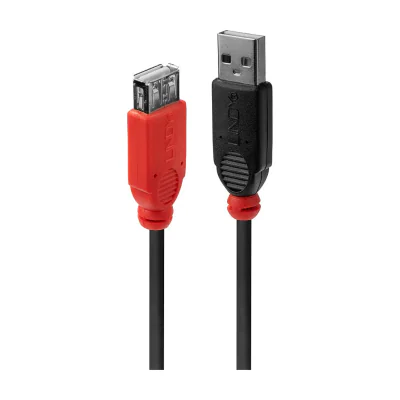 Lindy 5m USB 2.0 Active Extension Slim, 5 m, USB A, USB A, USB 2.0, 0.48 Gbit/s, Black