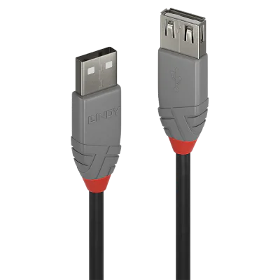 Lindy Cablu USB 2.0 Ext. USB 2m, latime de banda 480Mbps, Anthra