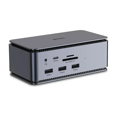 Lindy DST-Pro USB4, USB-C Laptop Docking Station, Docking, USB4, 100 W, 3.5 mm, 1000 Mbit/s, Anthracite