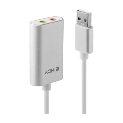 Lindy USB Type A to Audio Converter, USB Type-A, 25 g, -15 - 70 °C, -45 - 120 °C, 20 - 80%, 120 mm