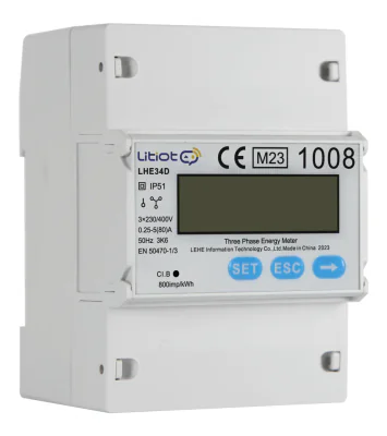 LIVOLTEK LHE34D 3P4W, DIN Rail direct connection meter, 3*5(80)A
