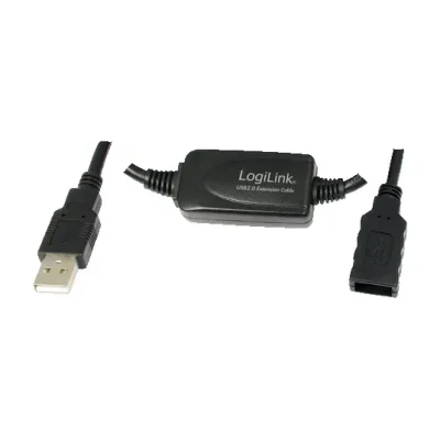 LogiLink 20M USB 2.0 - USB 2.0 M/F, 20 m, USB A, USB A, USB 2.0, Male/Female, Black