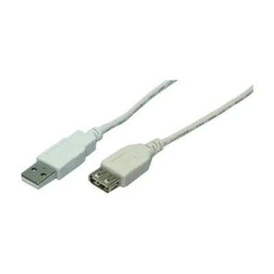 LogiLink 3m USB 2.0, 3 m, USB A, USB A, USB 2.0, Male/Female, Grey