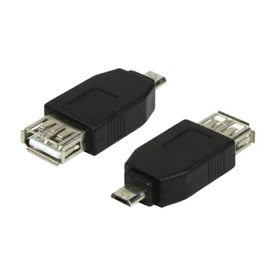 LogiLink AU0029, USB 2.0 Micro-B, USB 2.0-A, Black