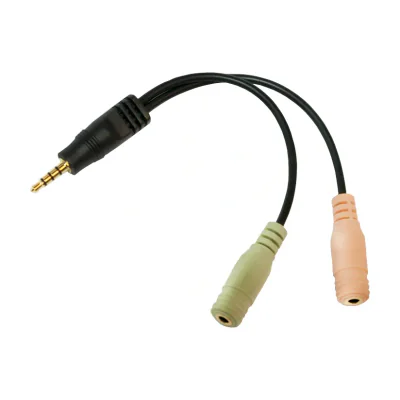 LogiLink CA0021, 3.5mm, Male, 2 x 3.5mm, Female, 0.15 m, Black