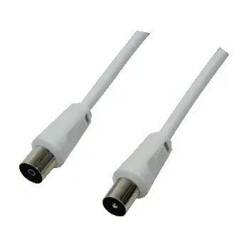 LogiLink CA1061, 2.5 m, Coaxial Plug, Coaxial jack, White