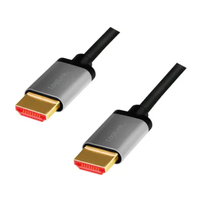LogiLink CHA0105, 2 m, HDMI Type A (Standard), HDMI Type A (Standard), 3D, 48 Gbit/s, Black, Grey