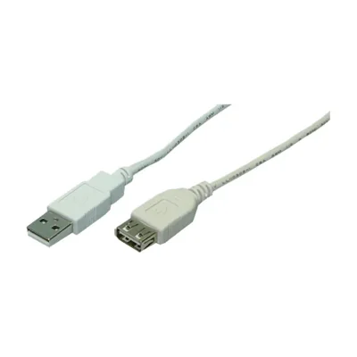 LogiLink CU0010, 2 m, USB A, USB A, USB 2.0, Male/Female, Black