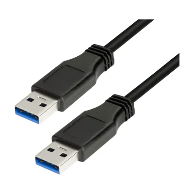 LogiLink CU0039, 2 m, USB A, USB A, USB 3.2 Gen 1 (3.1 Gen 1), Male/Male, Black