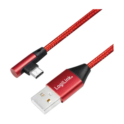 LogiLink CU0146, 1 m, USB A, USB C, USB 2.0, Red