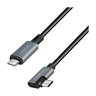 LogiLink CU0182, 1 m, USB C, USB C, USB 2.0, 0.48 Gbit/s, Black, Silver