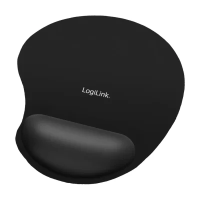 LogiLink ID0027, Black, Monochromatic, Foam, Gel, Rubber, Wrist rest, Non-slip base