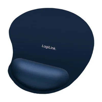 LogiLink ID0027B, Blue, Monochromatic, Foam, Gel, Rubber, Wrist rest, Non-slip base