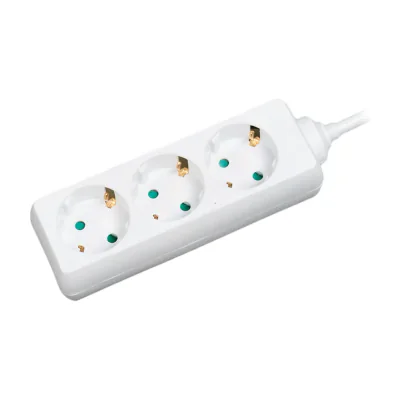 LogiLink LPS205, 1.4 m, Type F, White, TÜV & GS, 3 AC outlet(s), 250 V